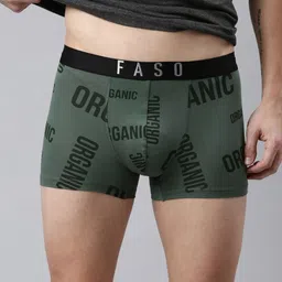 FASO Typography Printed Organic Cotton Breathability Trunks FS3007-SQ-OLIVEGREEN-picture-49