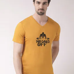 Friskers Typography Printed V-Neck Cotton T-shirt-picture-46