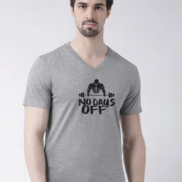 Friskers No Days Off Printed V-Neck Short Sleeves Cotton T-shirt-image-5