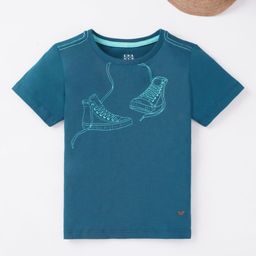 Ed-a-Mamma Boys Navy Blue & dark blue Printed T-shirt-17
