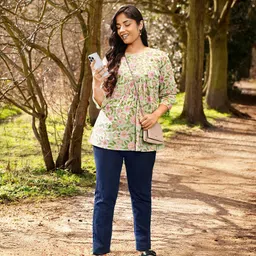 Sztori Plus Size Pure Cotton Floral Printed Tunic-picture-11