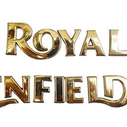 AOW ATTRACTIVE OFFER WORLD Tank Monogram For Royals Enfiield Emblem (Gold) Pack Of 2 image 3