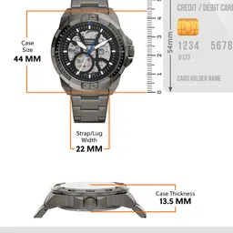 Fossil Men Black Dial & Grey Straps Analogue Automatic Motion Powered Watch ME3218 image 4