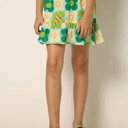 Vero Moda Girls Floral Printed Pure Cotton A-Line Skirt-image-51
