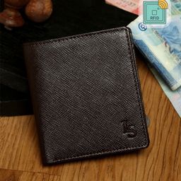 LOUIS STITCH Men Brown Textured Leather RFID Two Fold Wallet-20