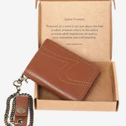 SPYKAR Men Brown Leather Three Fold Wallet-picture-55