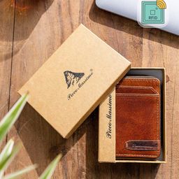 Picco Massimo Unisex Brown Leather Two Fold Wallet-image-41