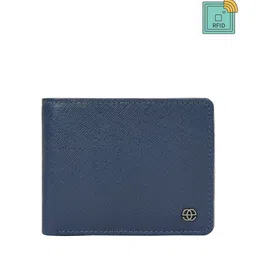 Eske Men Navy Blue Textured Leather Two Fold Wallet-image-69