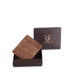 Goatter Men Brown Textured Leather Two Fold Wallet-24