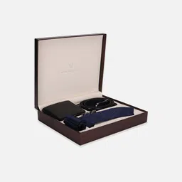 Van Heusen Men Leather Tie Pocket Square Cufflink Belt And Wallet Accessory Gift Set-image-4