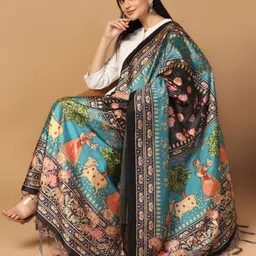 Kaizen TEXO FAB Ethnic Motifs Printed Silk Dupatta-13