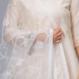 Stylum Floral Embroidered Net Dupatta image 2