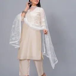 Stylum Floral Embroidered Net Dupatta image 3