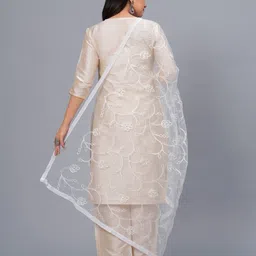 Stylum Floral Embroidered Net Dupatta image 4