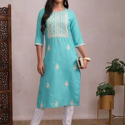 Vishudh Ethnic Motifs Embroidered Straight Kurta-picture-51