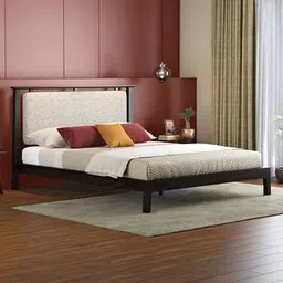 urban ladder Satori Solid Wood Queen Size Non Storage Bed in American Walnut Finish-picture-20