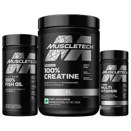 MuscleTech Platinum 100% Creatine Unflavoured 0.55 lb, Platinum100% Fish Oil 100 softgels & Platinum Multi Vitamin Combo, 60 tablet(s) Unflavoured-2