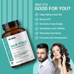 Nirvasa Hair Vitals DHT Blocker with Biotin,  60 tablet(s)  Unflavoured  image 1