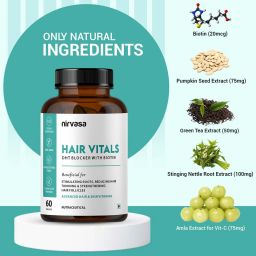 Nirvasa Hair Vitals DHT Blocker with Biotin,  60 tablet(s)  Unflavoured  image 2