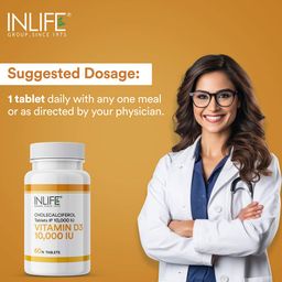 INLIFE Vitamin D3 10000 IU,  60 chewable tablet(s)  Unflavoured  image 4