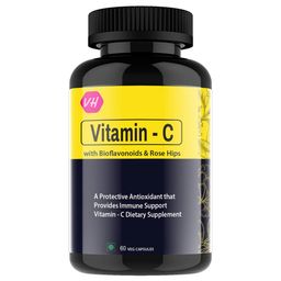 Vitaminhaat Vitamin C with Bioflavonoids & Rose Hips,  60 capsules  Unflavoured -15