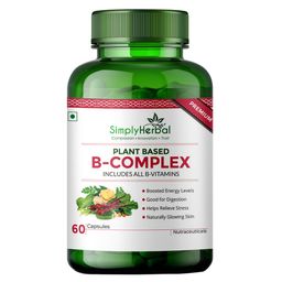 Simply Herbal Plant Based B-Complex,  60 capsules  Unflavoured -30