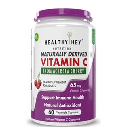 HealthyHey Nutrition Natural Vitamin C from Acerola Cherry,  60 capsules  Unflavoured -32