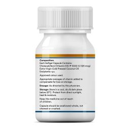 INLIFE Vitamin D3 5000 IU,  60 softgels  Unflavoured  image 3
