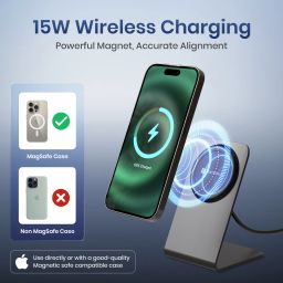 portronics Flux 2 Wireless Mobile Charging Pad delivers 15W fast wireless charging for iPhone, Samsung, and Android devices with MagSafe compatibility and Qi2 certification. image 5