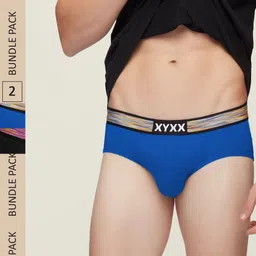 XYXX Men Pack Of 2 Blue IntelliSoft Antimicrobial Micro Modal Basic Briefs XYBRF2PCKN402-picture-4