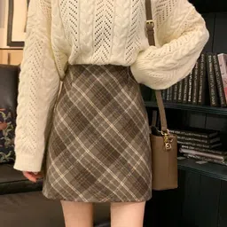 LULU & SKY Plaid Pattern Mini Skirt-picture-21