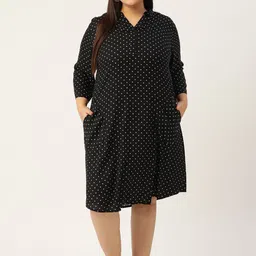 theRebelinme Plus Size Polka Dot Printed A-Line Dress-image-55