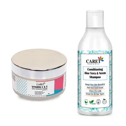 CARET ORGANIC Aloe vera & Neem Shampoo-200 ml & Vitamin C Nourishing Cream Combo-50 g-6