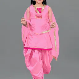 BAESD Girls Floral Yoke Design Regular Kurta with Dhoti Pants & With Dupatta-image-57