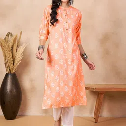 Anouk Floral Printed Mandarin Collar Straight Kurta-picture-30