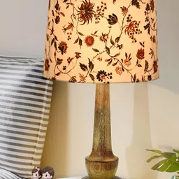 Homesake White Wood Bell Shaped Table Lamp with Bulb-image-21