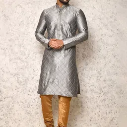 RANAK Men Self Design Regular Kurta with Churidar-picture-27