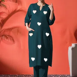 Aaysa Kurti Women Printed Regular Pure Cotton Kurta with Trousers-picture-14