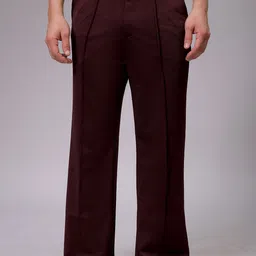 The Indian Garage Co Men Flared Pleated Trousers-picture-5