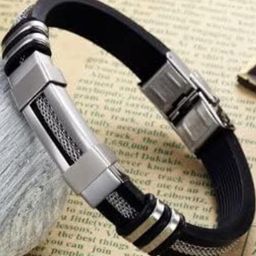 STYLEKRAFT Unisex Silver & Black Wraparound Bracelet-image-15