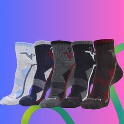 MJE Men Pack Of 5 Patterned Ankle Length Socks-8