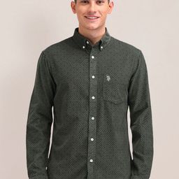 U.S. Polo Assn. Men Classic Tailored Fit Polka Dot Opaque Printed Casual Shirt-image-46