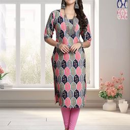 HERE&NOW Women Pack Of 3 Ethnic Motifs Printed Daily Straight Kurtas-image-91