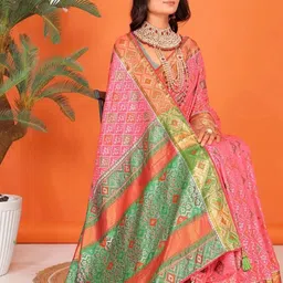 AKSH FASHION Pink Silk Blend Sarees-picture-14