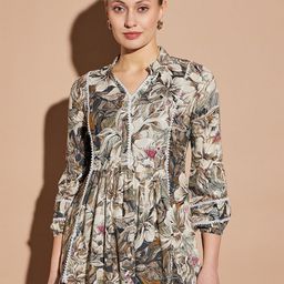 all about you Women Floral Print Mandarin Collar Regular Top-image-99