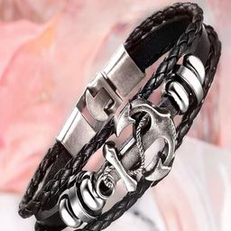 The Roadster Lifestyle Co Men's Anchor Wrist Band Kada Bracelet-image-71