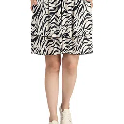 MISS HAUTE Animal Printed Flared Knee Length Skirt-picture-56