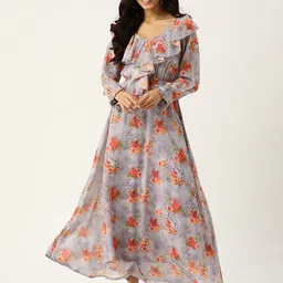 Deewa Women Floral Printed A-Line Maxi Dress-picture-2