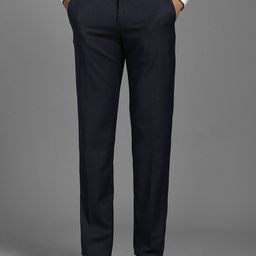 Louis Philippe Men Textured Mid-Rise Formal Trousers-image-61