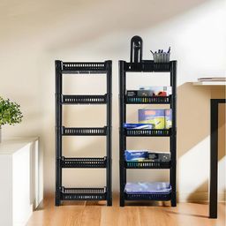 Kuber Industries Black 2 Pieces 5-Tier Multi Utility Organisers-64